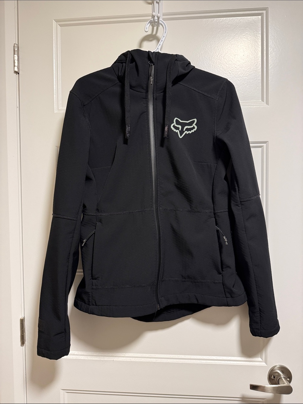 Fox Women's Black Hooded Utility Jacket with Reflective Logo